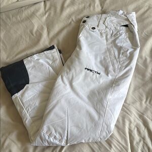 White Snow Pants with Black Accents